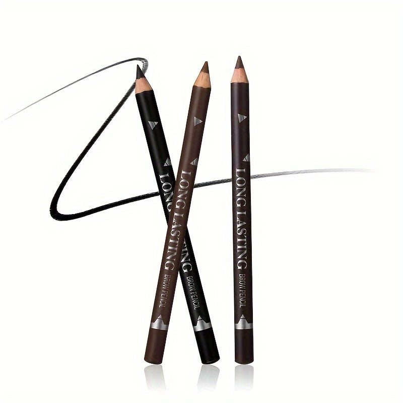 Highly Pigmented Waterproof Eyebrow Pencil - Smudge & Sweat Proof - Long-Lasting, Natural Look - Black Dark Brown Shade - Easy, Flawless Application