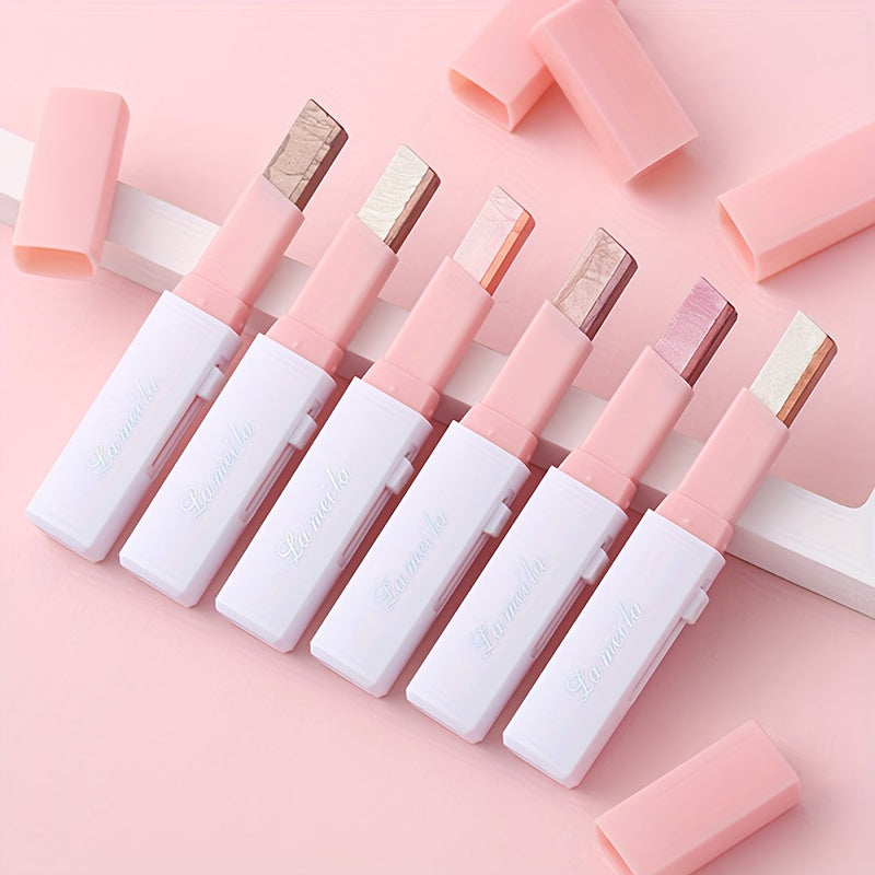 2-color Pearly Glitter Eyeshadow Stick, Waterproof, Sweat-proof, Smudge Proof, Long-lasting, Colorfast Eyeshadow Stick, Essential Cosmetics For Going Out, Perfect Gift For Music Festival, Plant Squalane
