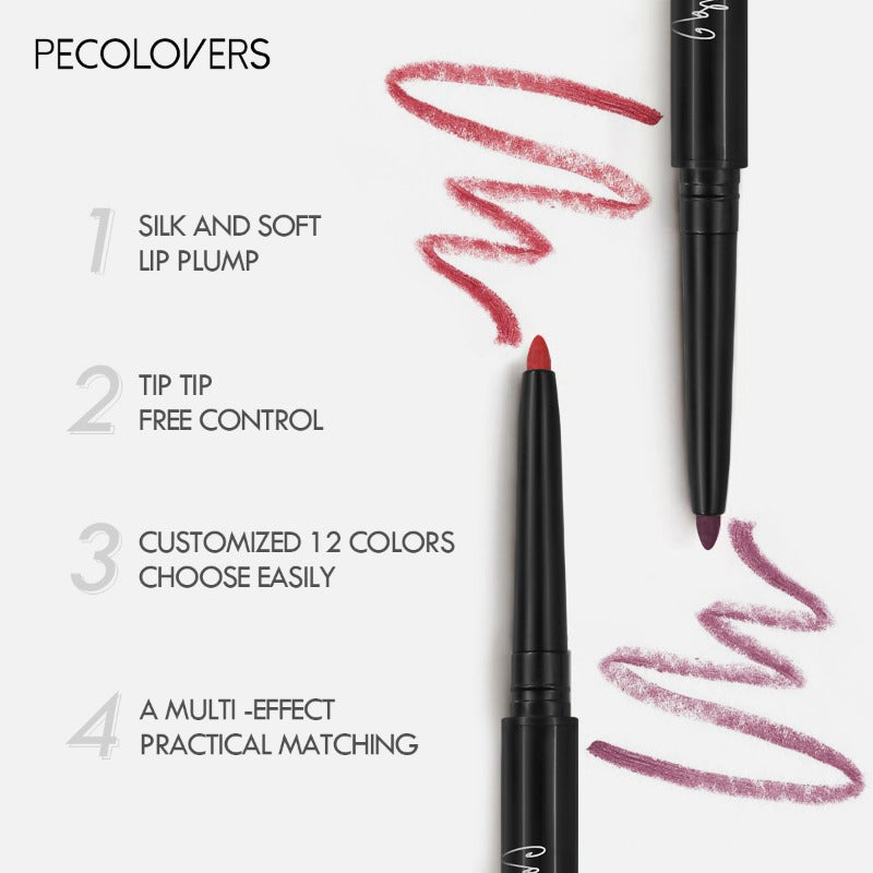 Waterproof Matte Lipliner Pencil Red Contour Tint Lipstick Long Lasting Non-stick Cup Moisturising Lips Makeup Cosmetic 12 Colors Valentine's Day Gifts