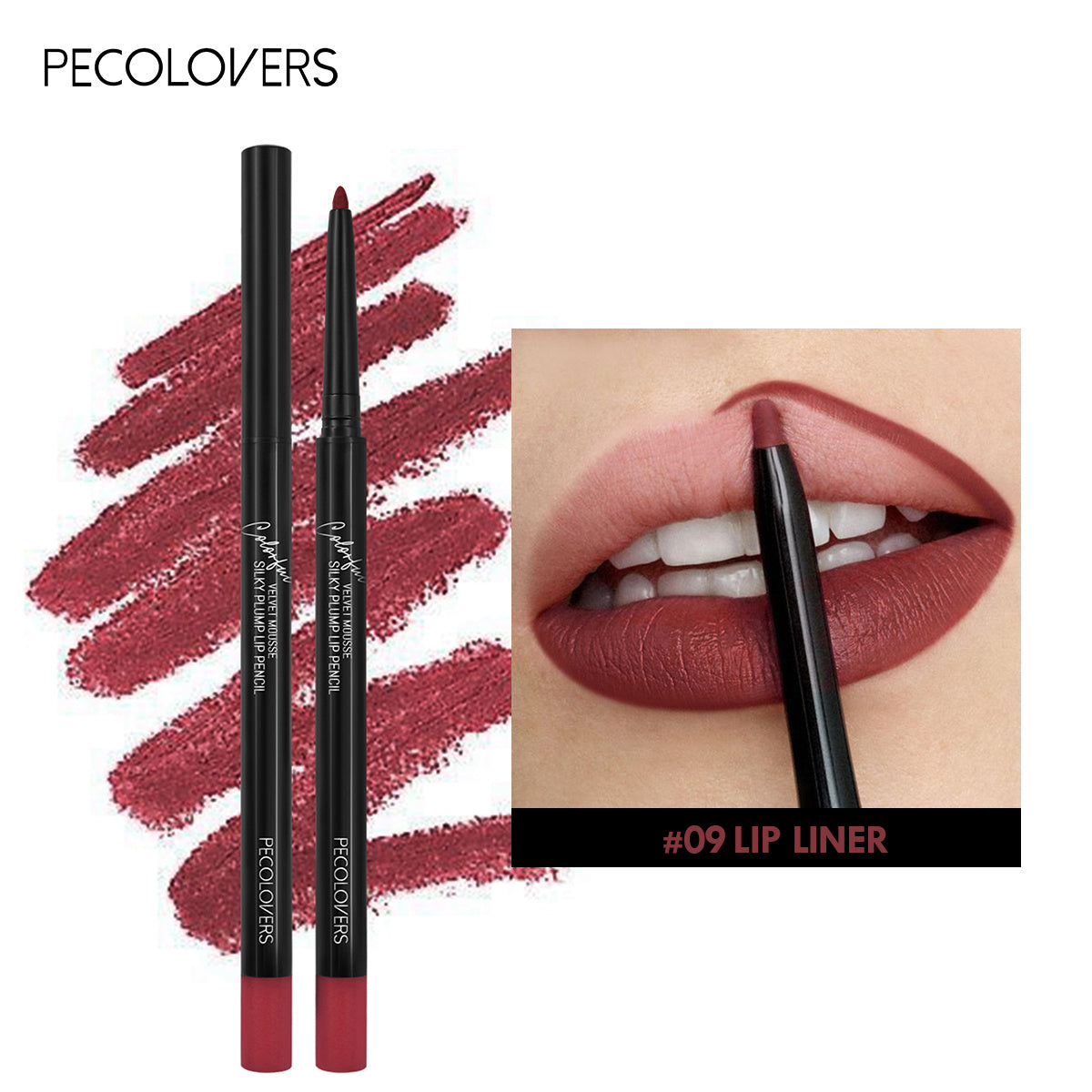 Waterproof Matte Lipliner Pencil Red Contour Tint Lipstick Long Lasting Non-stick Cup Moisturising Lips Makeup Cosmetic 12 Colors Valentine's Day Gifts