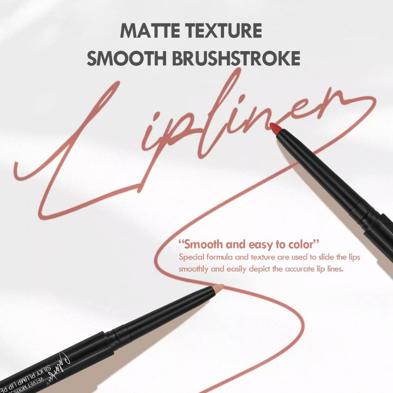 Waterproof Matte Lipliner Pencil Red Contour Tint Lipstick Long Lasting Non-stick Cup Moisturising Lips Makeup Cosmetic 12 Colors Valentine's Day Gifts