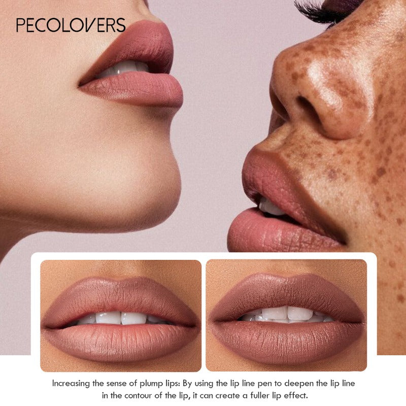 Waterproof Matte Lipliner Pencil Red Contour Tint Lipstick Long Lasting Non-stick Cup Moisturising Lips Makeup Cosmetic 12 Colors Valentine's Day Gifts