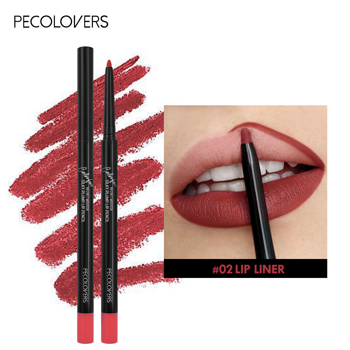 Waterproof Matte Lipliner Pencil Red Contour Tint Lipstick Long Lasting Non-stick Cup Moisturising Lips Makeup Cosmetic 12 Colors Valentine's Day Gifts