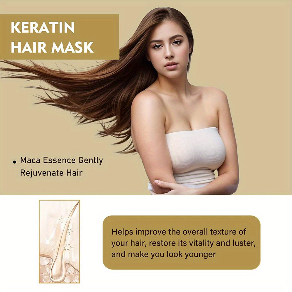 2-Pack GZE Collagen Keratin Hair Mask, 8oz Each, Deep Conditioning Treatment for Dry, Damaged Hair, Restores Elasticity with Argan, Coconut & Shea Butter, Moisturizing for Normal Hair Style