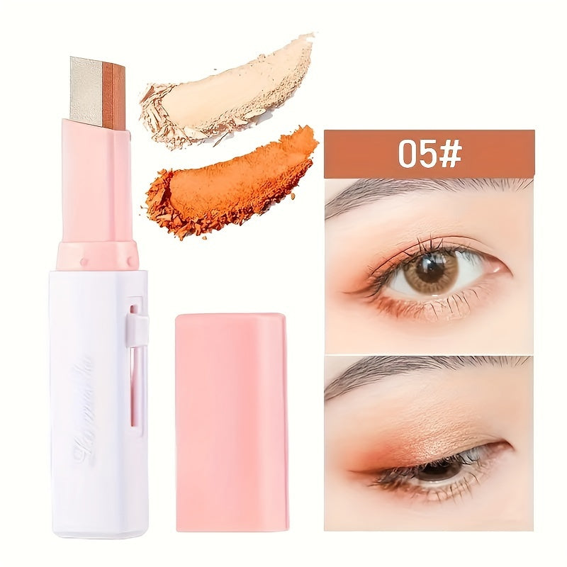 2-color Pearly Glitter Eyeshadow Stick, Waterproof, Sweat-proof, Smudge Proof, Long-lasting, Colorfast Eyeshadow Stick, Essential Cosmetics For Going Out, Perfect Gift For Music Festival, Plant Squalane