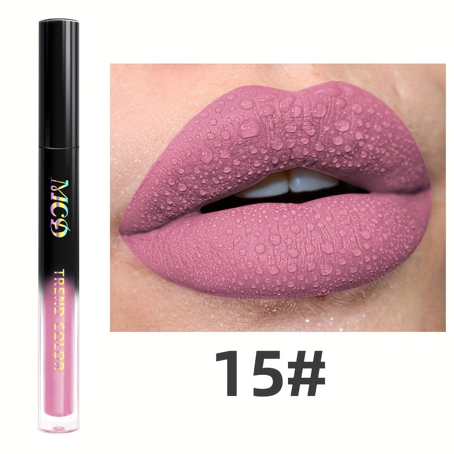 Long-Lasting Matte Lip Glaze - Non-Stick, High Pigment Lip Mud in Black, Green, Blue, White, Pink, Rose, Brown, Purple Shades for All Skin Types, Highlighter, Lip Oil, Glossy
