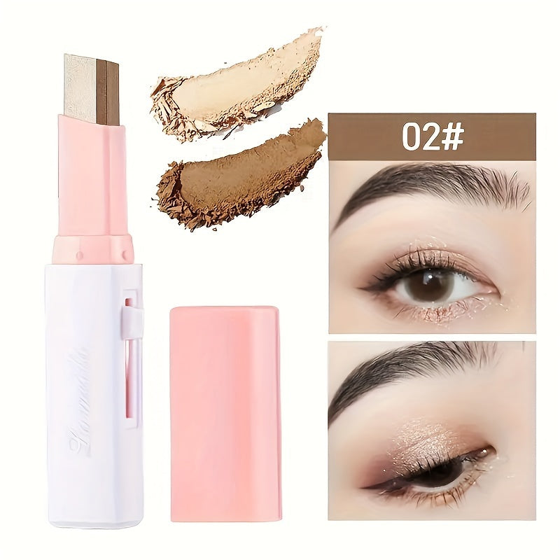2-color Pearly Glitter Eyeshadow Stick, Waterproof, Sweat-proof, Smudge Proof, Long-lasting, Colorfast Eyeshadow Stick, Essential Cosmetics For Going Out, Perfect Gift For Music Festival, Plant Squalane