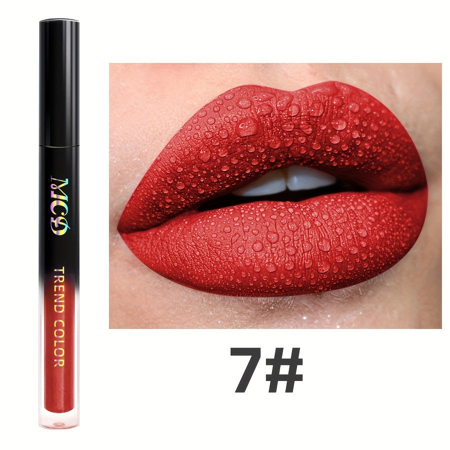 Long-Lasting Matte Lip Glaze - Non-Stick, High Pigment Lip Mud in Black, Green, Blue, White, Pink, Rose, Brown, Purple Shades for All Skin Types, Highlighter, Lip Oil, Glossy