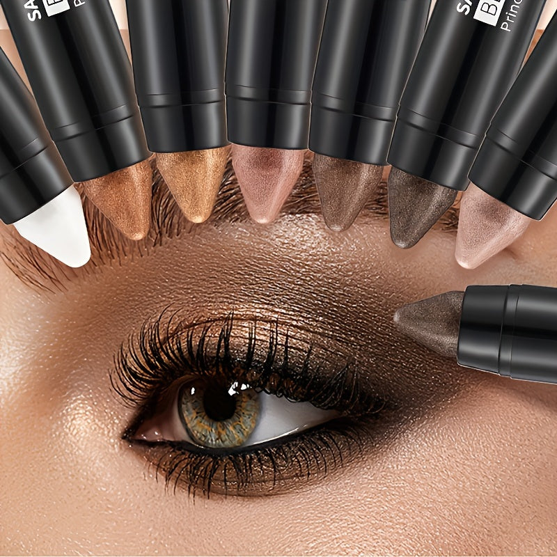 7-color waterproof eye shadow stick, pearlescent matte treatment, to create a natural and lasting eye makeup lasting flash eye shadow stick, easy to create daily makeup.Ladies' Gift.