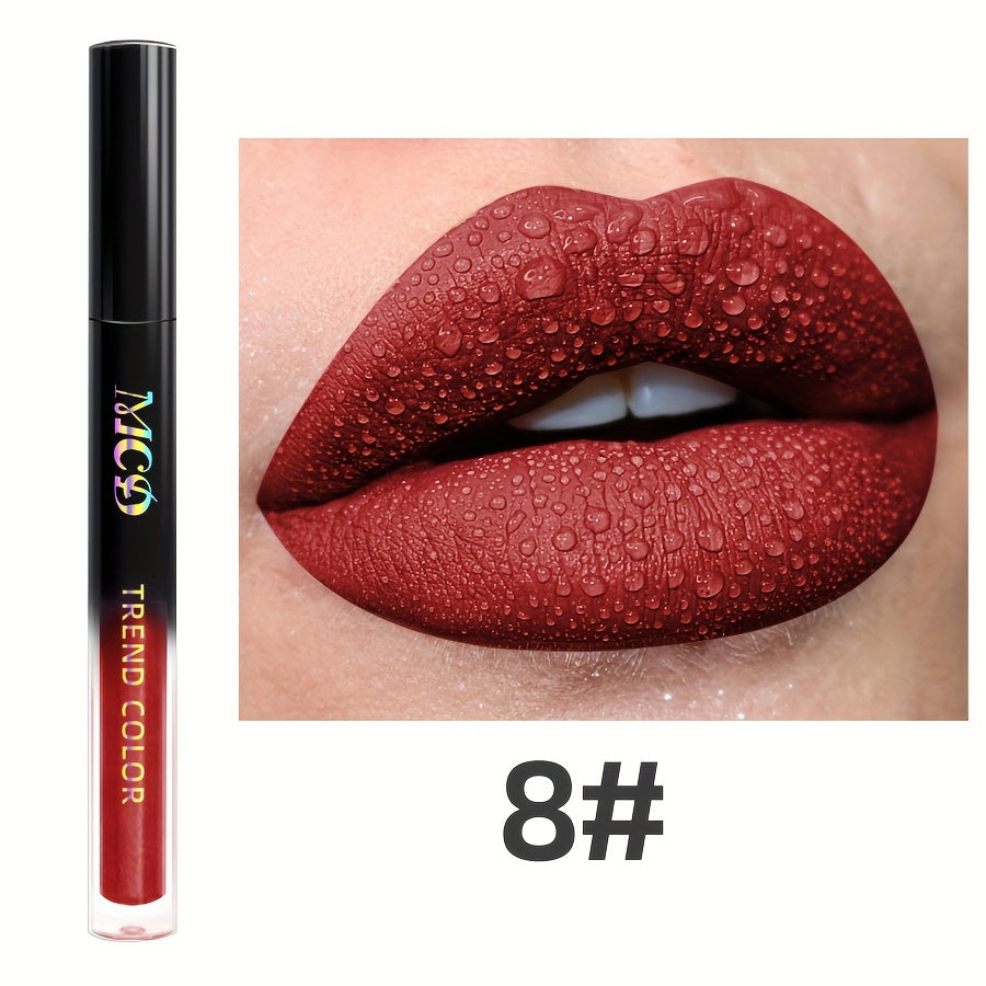 Long-Lasting Matte Lip Glaze - Non-Stick, High Pigment Lip Mud in Black, Green, Blue, White, Pink, Rose, Brown, Purple Shades for All Skin Types, Highlighter, Lip Oil, Glossy