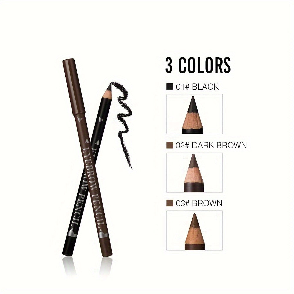 Highly Pigmented Waterproof Eyebrow Pencil - Smudge & Sweat Proof - Long-Lasting, Natural Look - Black Dark Brown Shade - Easy, Flawless Application
