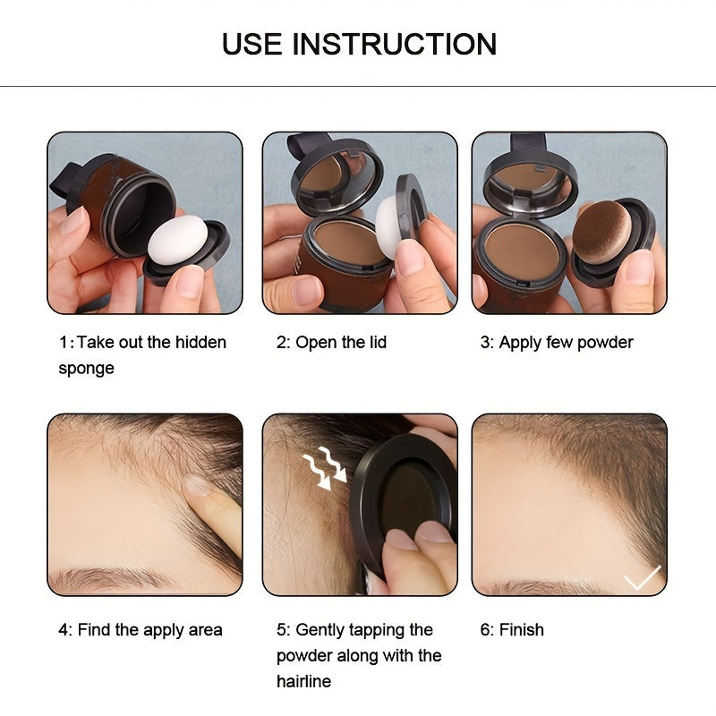 Hairline Shadow Powder, Stain-Proof, Instantly Conceal Hairline And Hair Root, Waterproof Hairline Powder Filler For Natural Look, with plant squalane