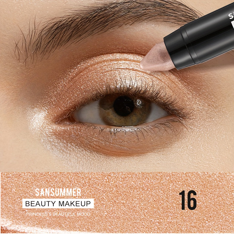 7-color waterproof eye shadow stick, pearlescent matte treatment, to create a natural and lasting eye makeup lasting flash eye shadow stick, easy to create daily makeup.Ladies' Gift.
