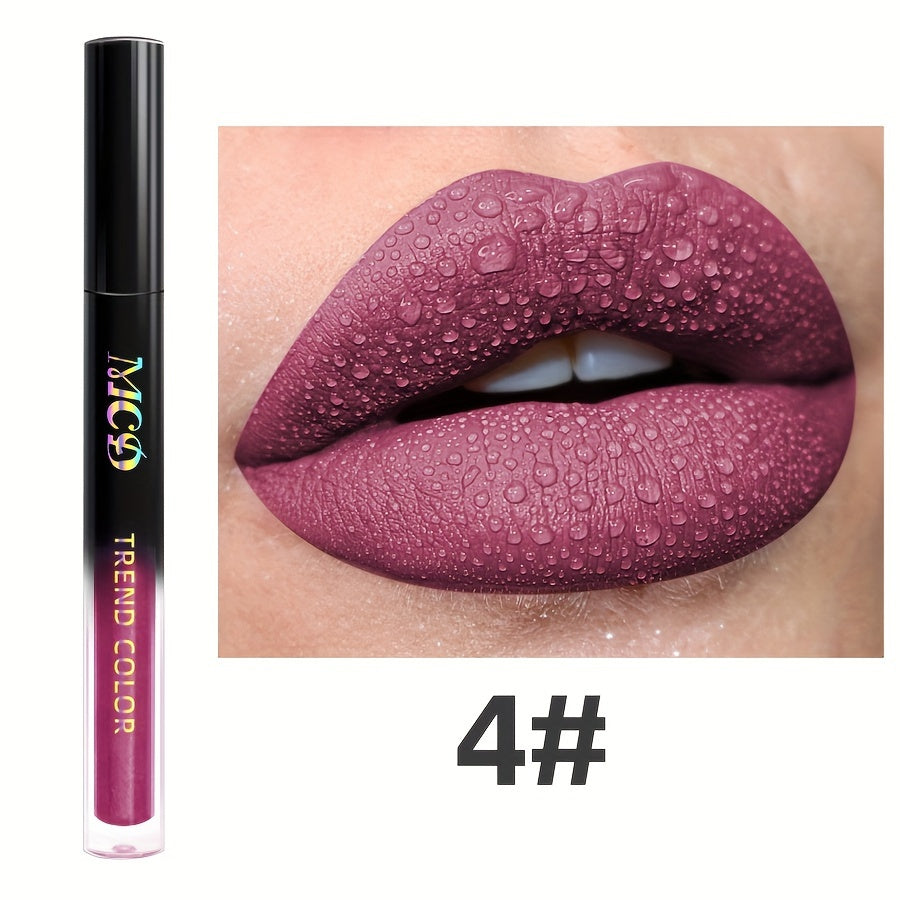 Long-Lasting Matte Lip Glaze - Non-Stick, High Pigment Lip Mud in Black, Green, Blue, White, Pink, Rose, Brown, Purple Shades for All Skin Types, Highlighter, Lip Oil, Glossy