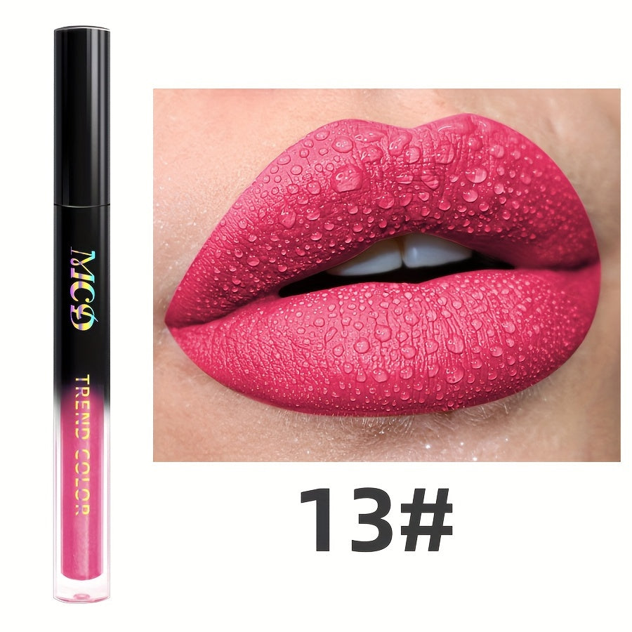 Long-Lasting Matte Lip Glaze - Non-Stick, High Pigment Lip Mud in Black, Green, Blue, White, Pink, Rose, Brown, Purple Shades for All Skin Types, Highlighter, Lip Oil, Glossy