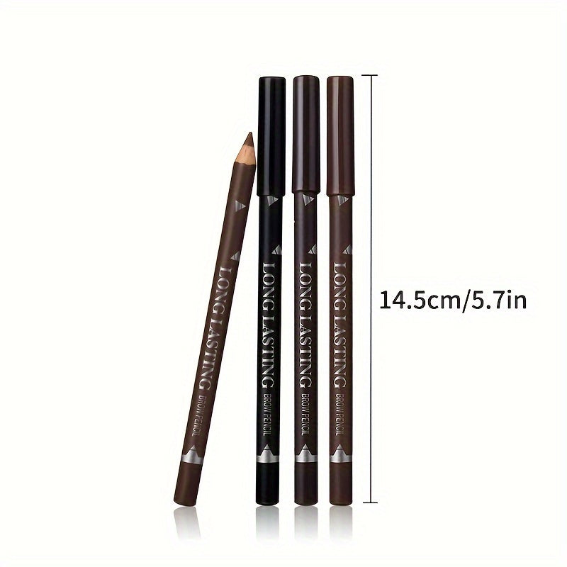 Highly Pigmented Waterproof Eyebrow Pencil - Smudge & Sweat Proof - Long-Lasting, Natural Look - Black Dark Brown Shade - Easy, Flawless Application