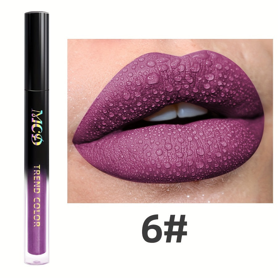 Long-Lasting Matte Lip Glaze - Non-Stick, High Pigment Lip Mud in Black, Green, Blue, White, Pink, Rose, Brown, Purple Shades for All Skin Types, Highlighter, Lip Oil, Glossy