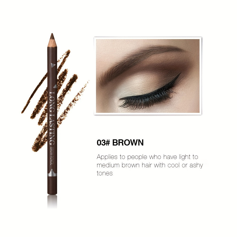 Highly Pigmented Waterproof Eyebrow Pencil - Smudge & Sweat Proof - Long-Lasting, Natural Look - Black Dark Brown Shade - Easy, Flawless Application