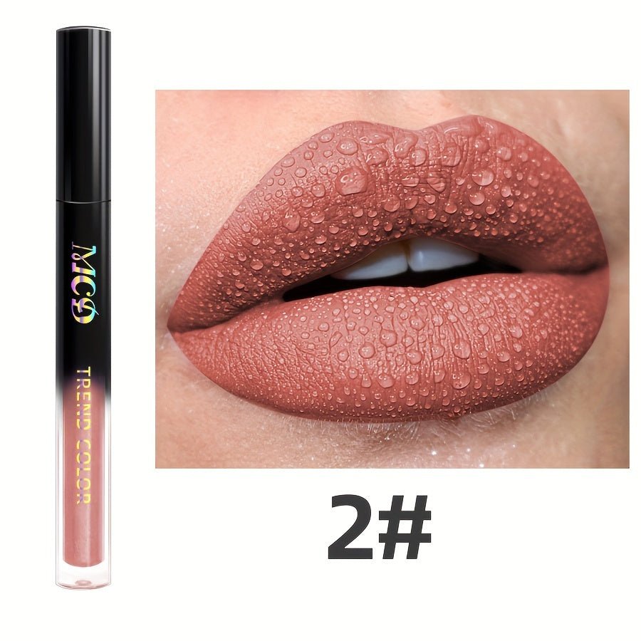 Long-Lasting Matte Lip Glaze - Non-Stick, High Pigment Lip Mud in Black, Green, Blue, White, Pink, Rose, Brown, Purple Shades for All Skin Types, Highlighter, Lip Oil, Glossy