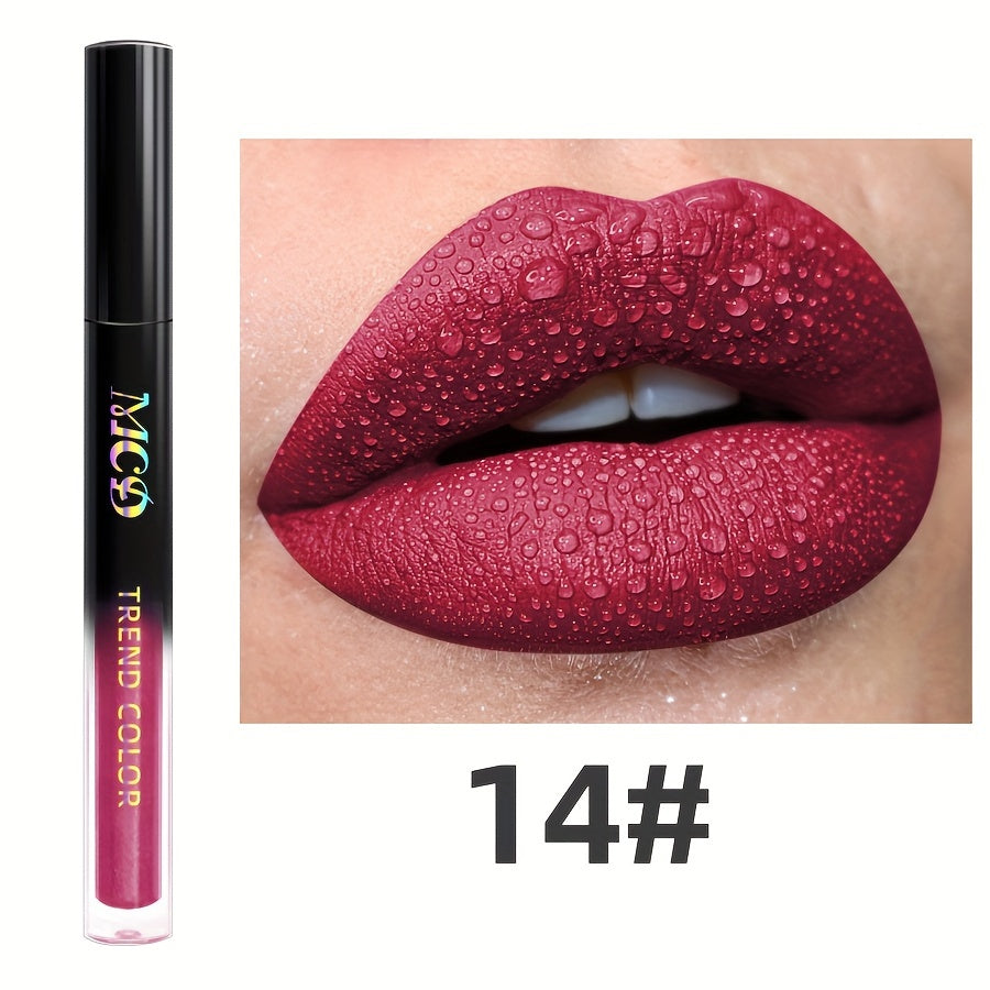 Long-Lasting Matte Lip Glaze - Non-Stick, High Pigment Lip Mud in Black, Green, Blue, White, Pink, Rose, Brown, Purple Shades for All Skin Types, Highlighter, Lip Oil, Glossy