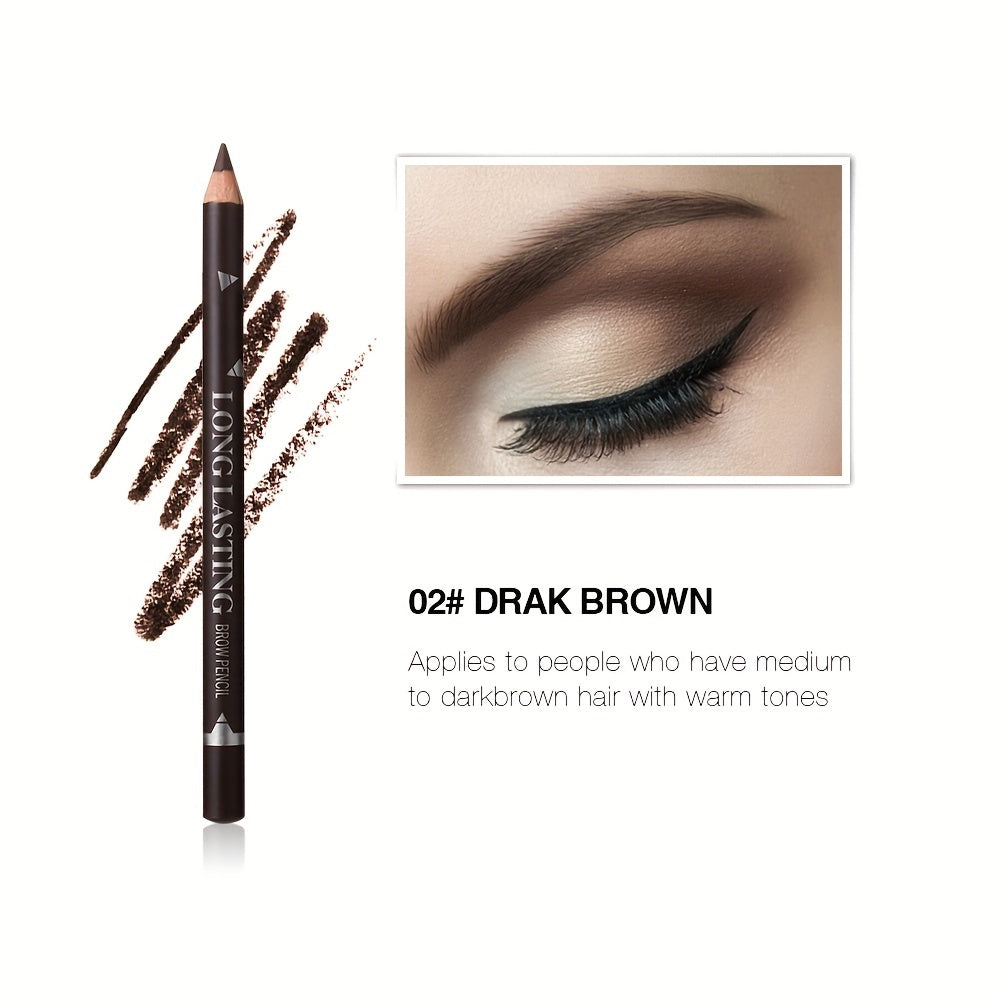 Highly Pigmented Waterproof Eyebrow Pencil - Smudge & Sweat Proof - Long-Lasting, Natural Look - Black Dark Brown Shade - Easy, Flawless Application