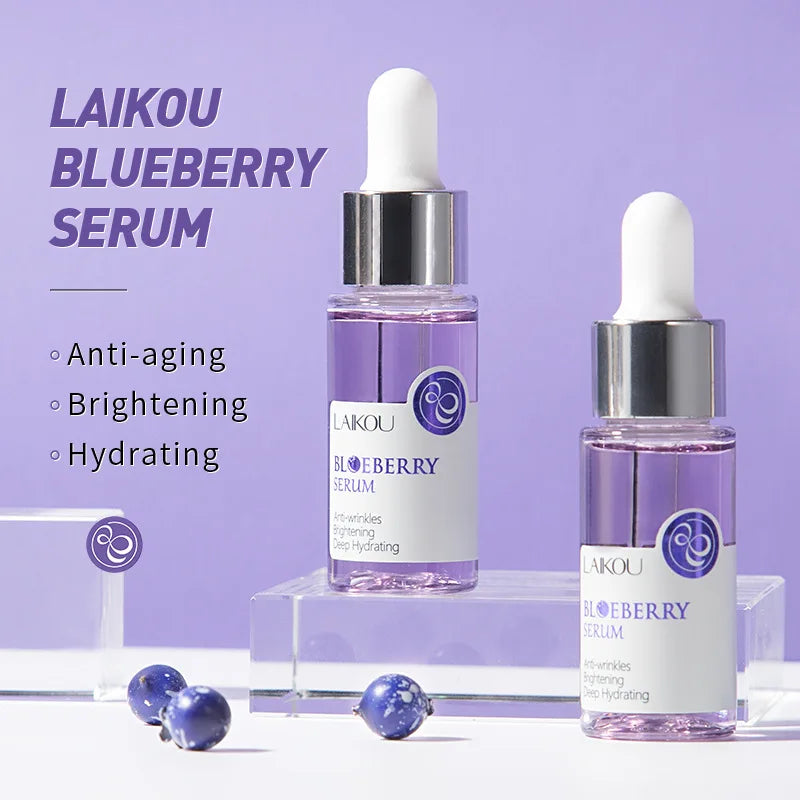 LAIKOU Blueberry Facial Serum Moisturing Skin Hydrating Repair Skin Improve Roughness Smoothing Hyaluronic Acid Skin Care