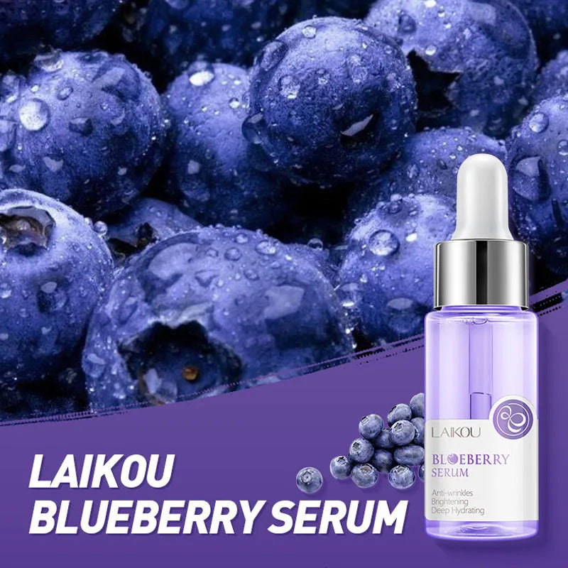 LAIKOU Blueberry Facial Serum Moisturing Skin Hydrating Repair Skin Improve Roughness Smoothing Hyaluronic Acid Skin Care