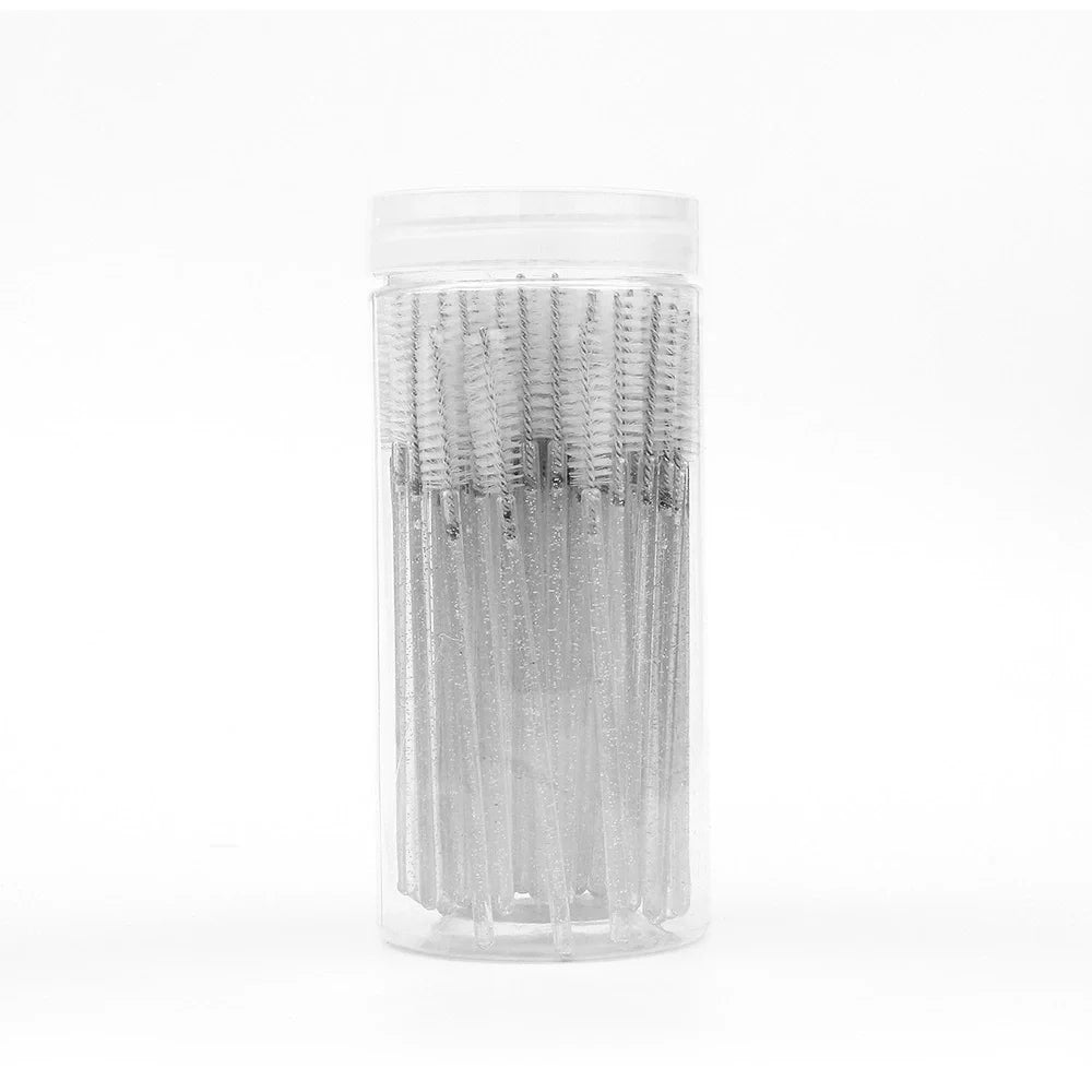 50Pcs Disposable Eyelash Extension Brushes Eyebrow Eye Lash Brush Spoolies Mascara Wands With Container Case Beauty Makeup Tools