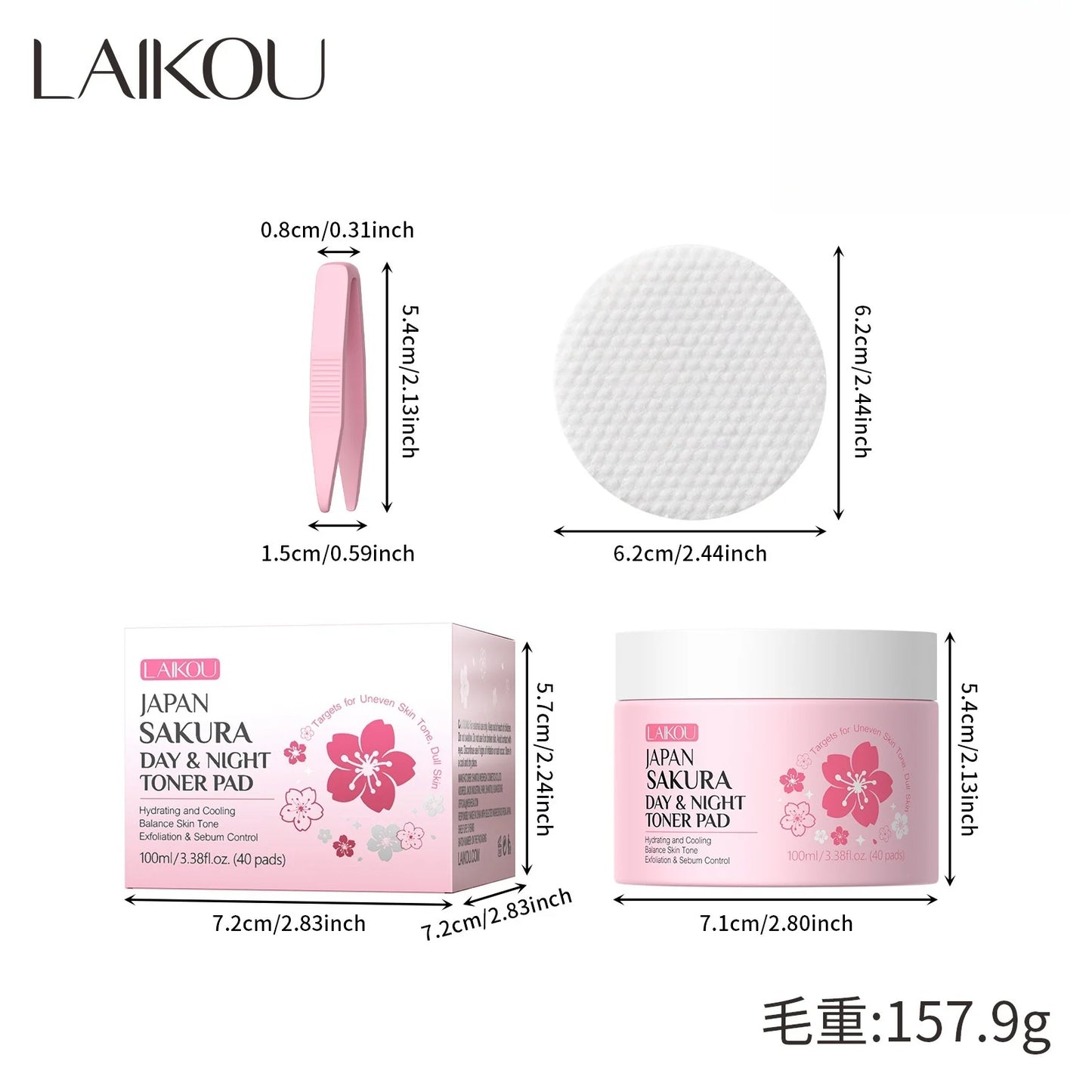 Japan Sakura Toner Pads 100ml 40pads Day Night Use Remove Makeup Cleanse Moisturize Face Care Hydrating Treatment Skin Care