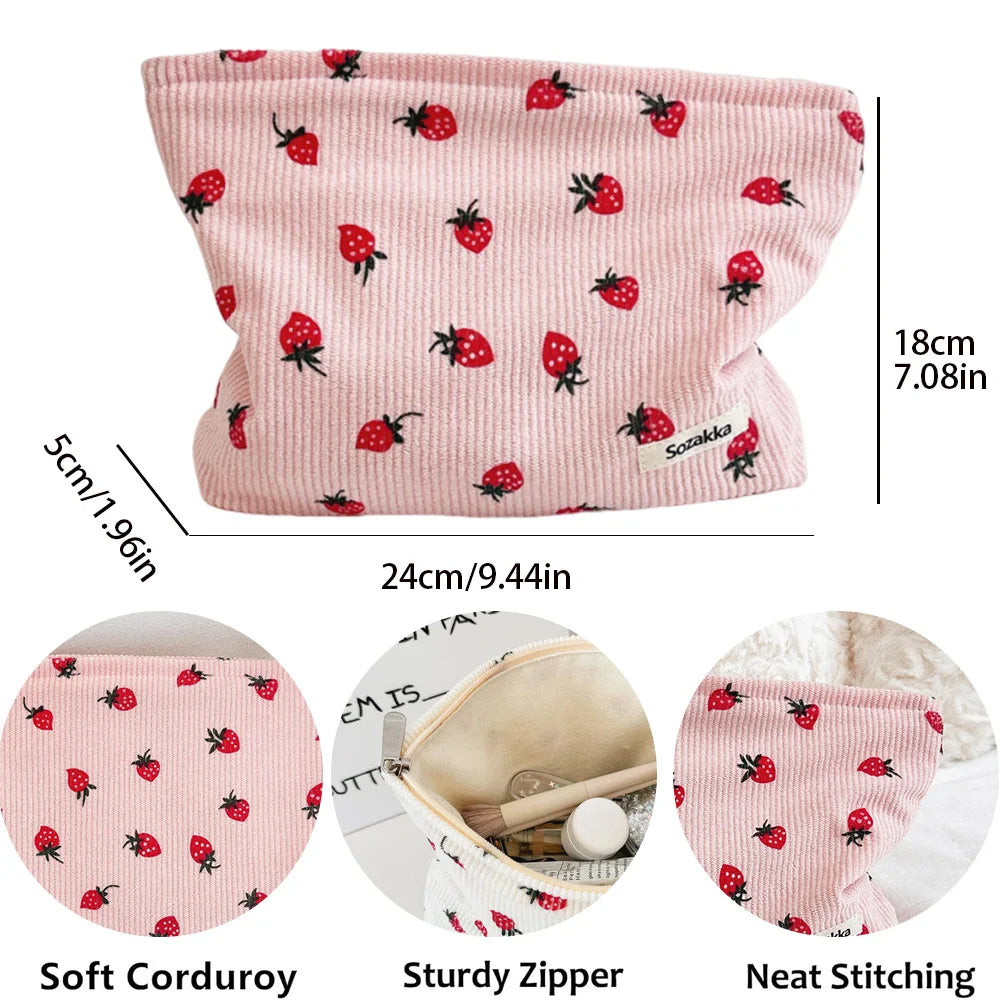 Makeup bag NEW SIMPLE corduroy SMALL PUT IN BAG WASH BAG LARGE capacity women 's skincare storage bag A-DH