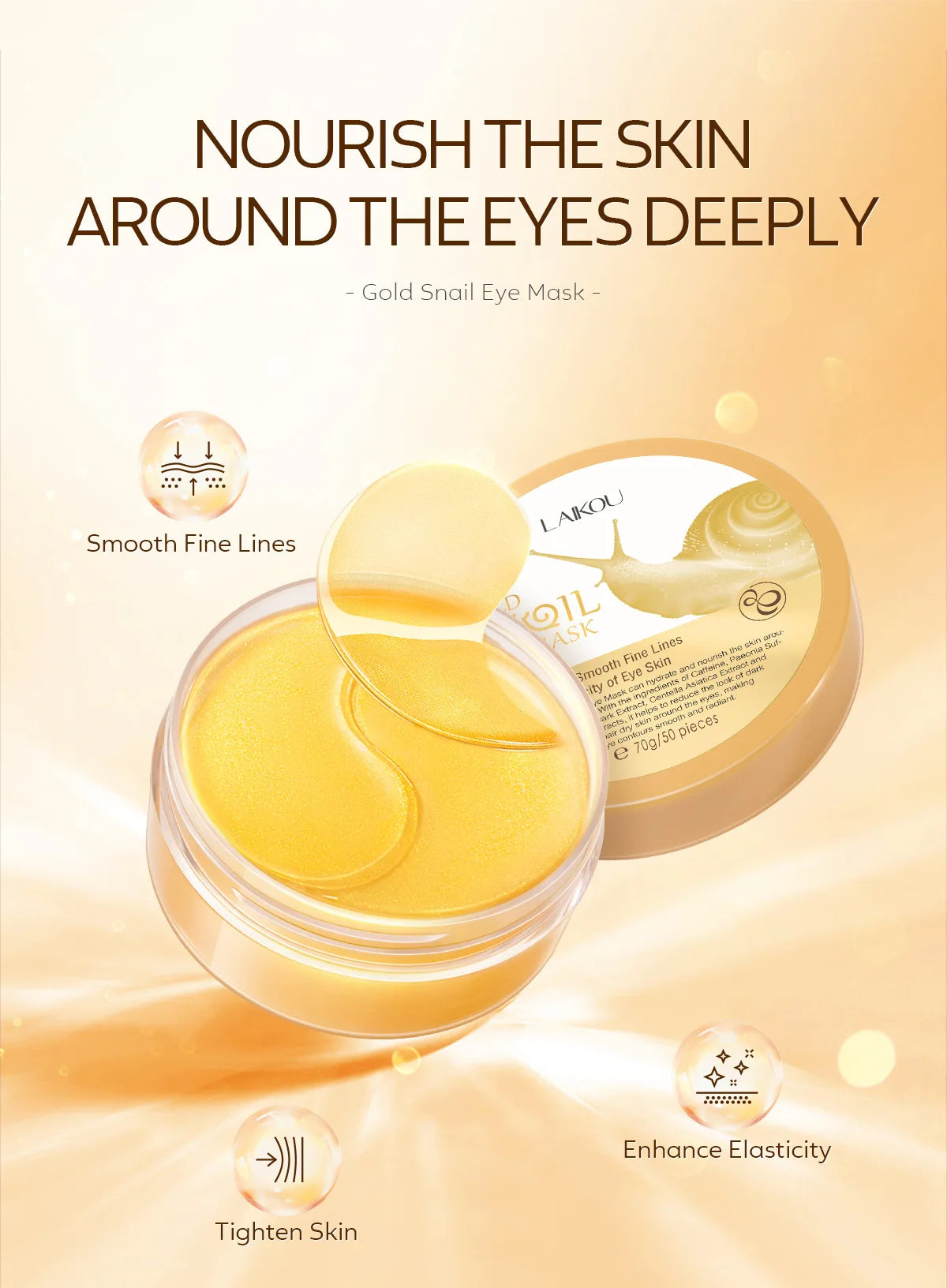 LAIKOU Japan Sakura or Snail Eye Mask Fade Dark Circles Hydrating Moisturizing Care Eyes Mask Face Care Product