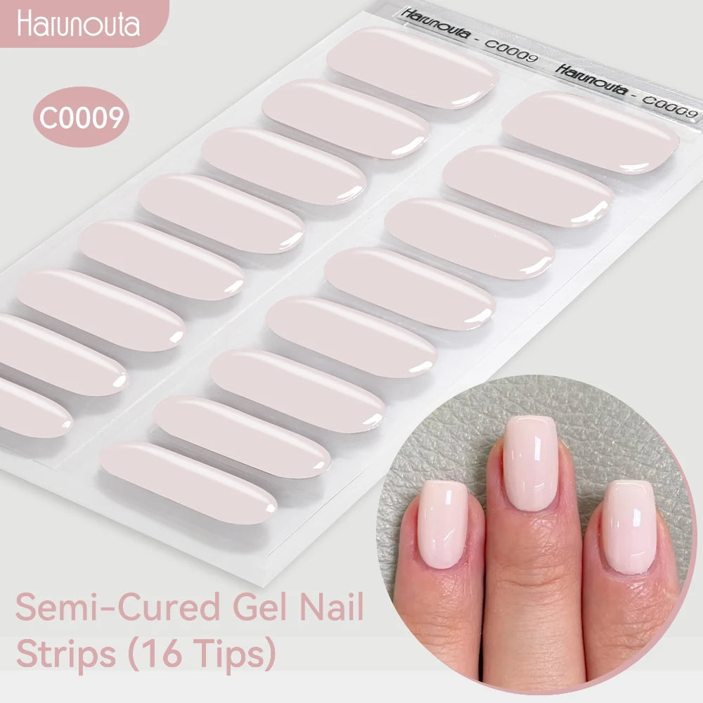 Gradient Auroras Semi Cured Gel Nail Strips Sparkly Shinning DIY Gel Polish Stickers for Nails Works with UV/LED Nail Lamps