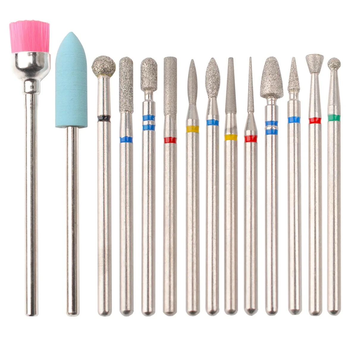 14pcs/set Nail Drill Machine Bit Nail Gel Removal Polishing Tools Pedicure Manicure Rotary Grinding Buffer Polisher