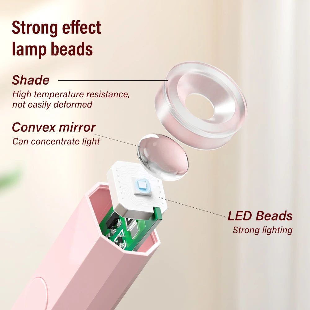 CNHIDS Portable Handheld Mini Nail Lamp For Gel Polish Quick Dry Flashlight Pen USB Nail Dryer Machine UV LED Nail Lamp