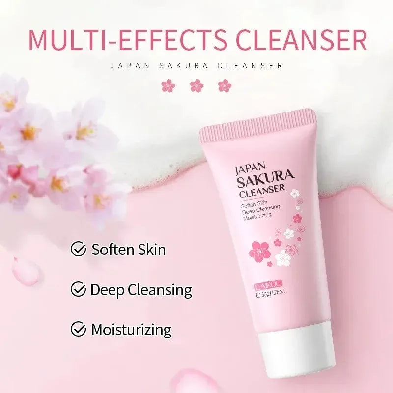 LAIKOU Facial Cleanser Foam Face Wash Remove Blackhead Moisturizing Shrink Pores Deep Cleaning Oil Control Skin Care 50g