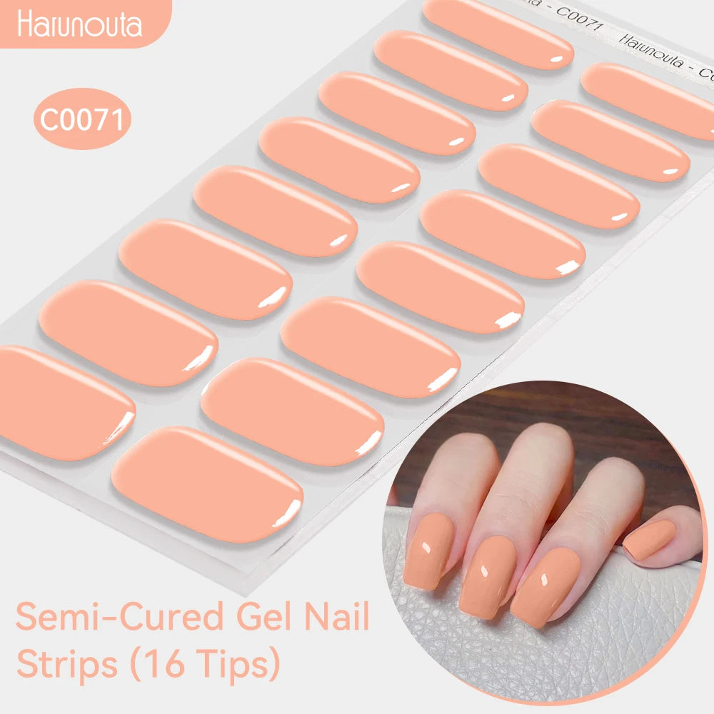 Gradient Auroras Semi Cured Gel Nail Strips Sparkly Shinning DIY Gel Polish Stickers for Nails Works with UV/LED Nail Lamps