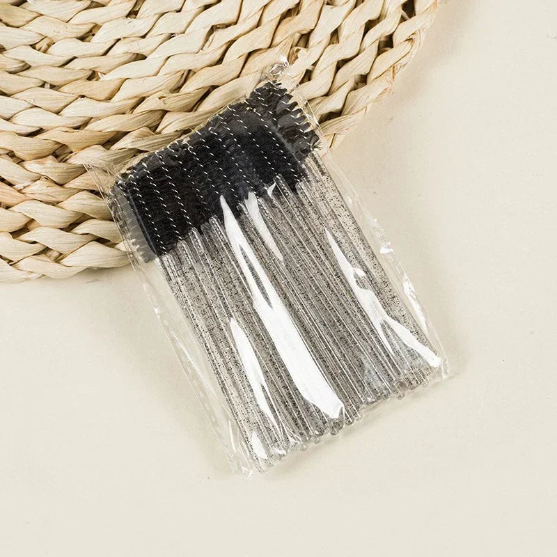 50Pcs Disposable Eyelash Extension Brushes Eyebrow Eye Lash Brush Spoolies Mascara Wands With Container Case Beauty Makeup Tools