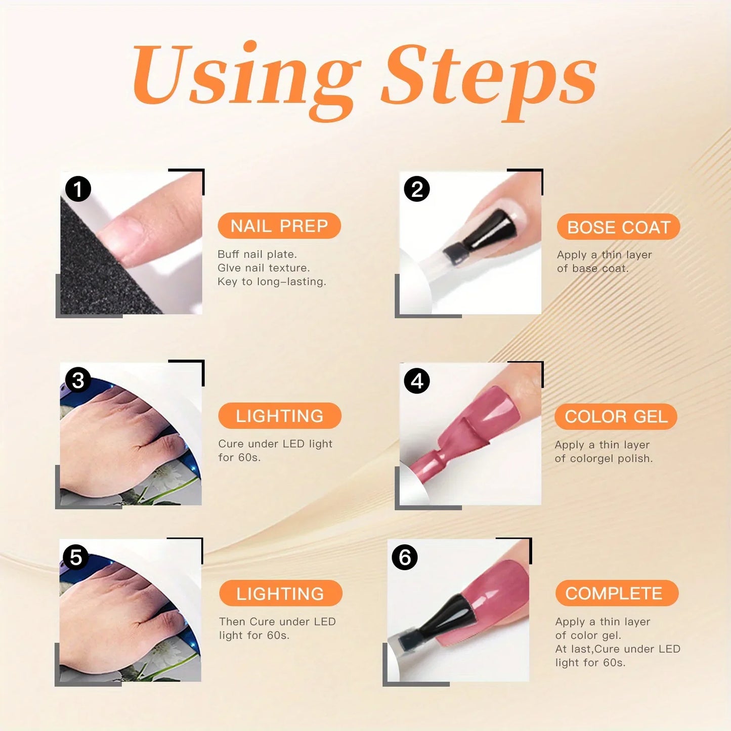 TARTU 6pcs 8ml Cat Eye Gel Nail Polish Set, 6 Colors Gel Polish Kit, Soak Off for Uv/Led, for Salon and Nail Art DIY At Home