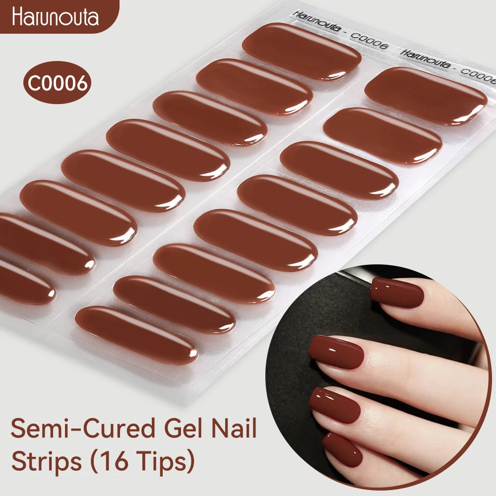 Gradient Auroras Semi Cured Gel Nail Strips Sparkly Shinning DIY Gel Polish Stickers for Nails Works with UV/LED Nail Lamps