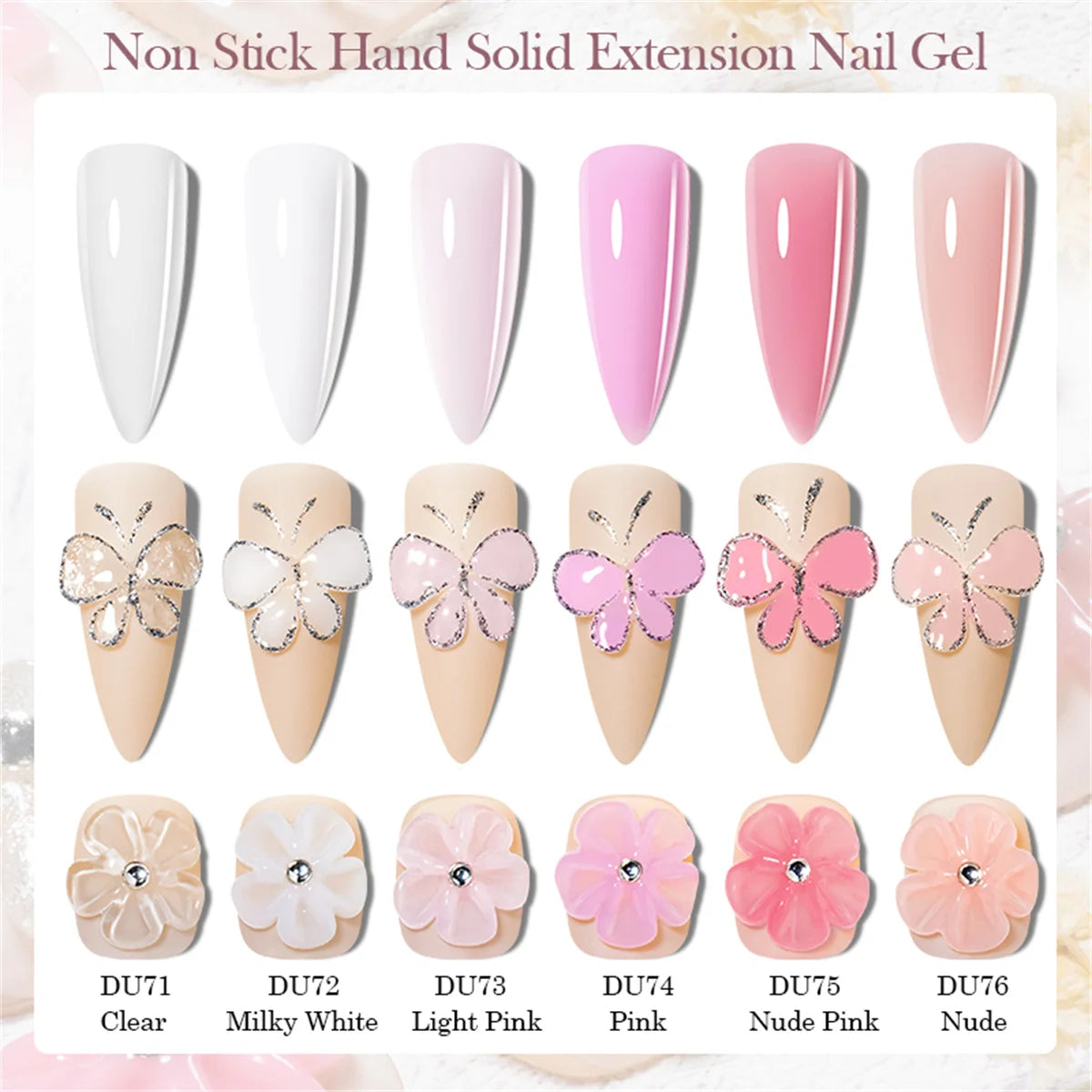 Clear Non-Stick Hand Extension Gel Nail Polish 3D Shaping/Sculpting/Carving UV/LED Gel Milky Jelly Hard Gel Manicure DIY Nails