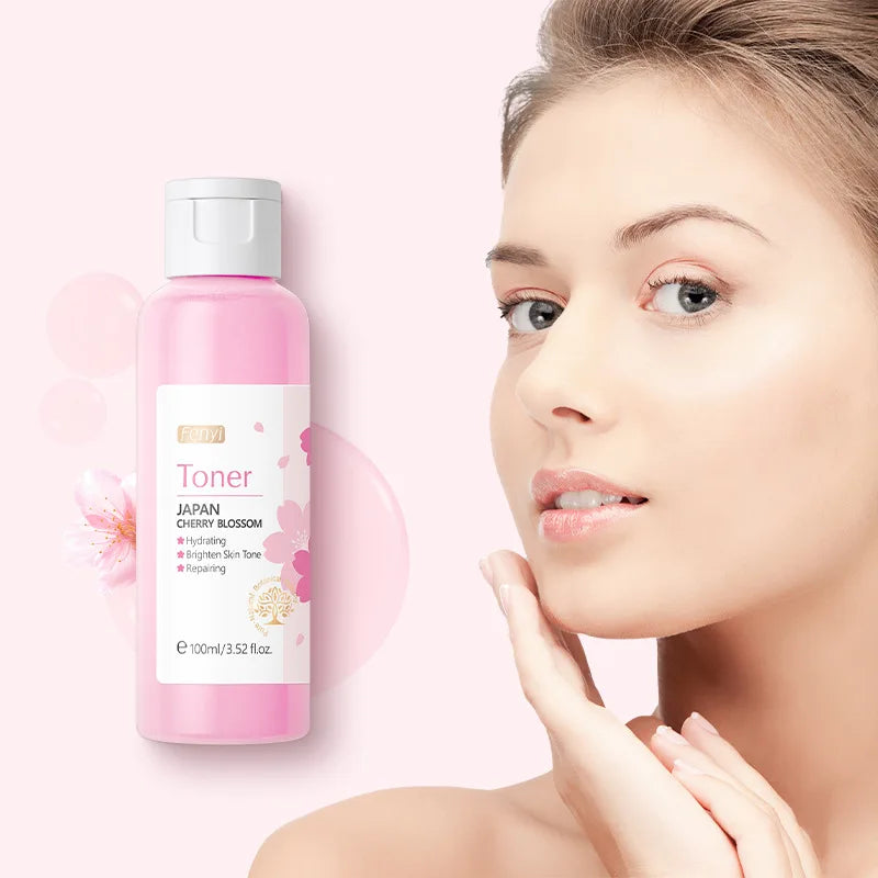 Sakura Face Toner Deep Hydrating Moisturizing Oil Control Shrink Pores Improve Dryness & Roughness Facial Skin Care Water 100ml