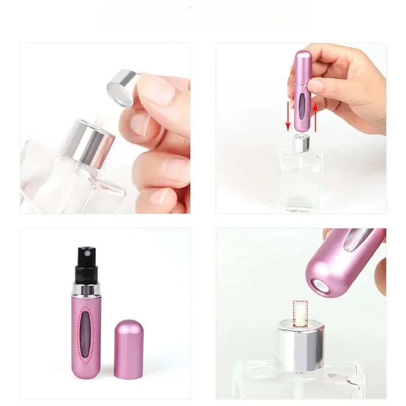 5ml Bottom Charge Perfume Refillable Bottle Liquid Container For Cosmetics Spray Bottling Dispenser Press Head Portable Travel