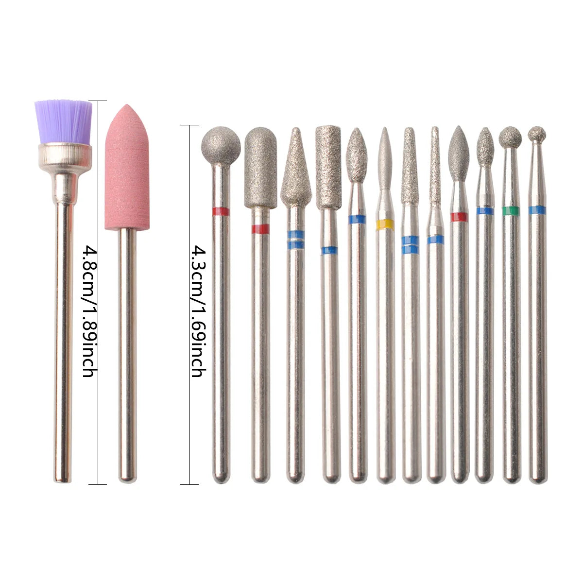 14pcs/set Nail Drill Machine Bit Nail Gel Removal Polishing Tools Pedicure Manicure Rotary Grinding Buffer Polisher