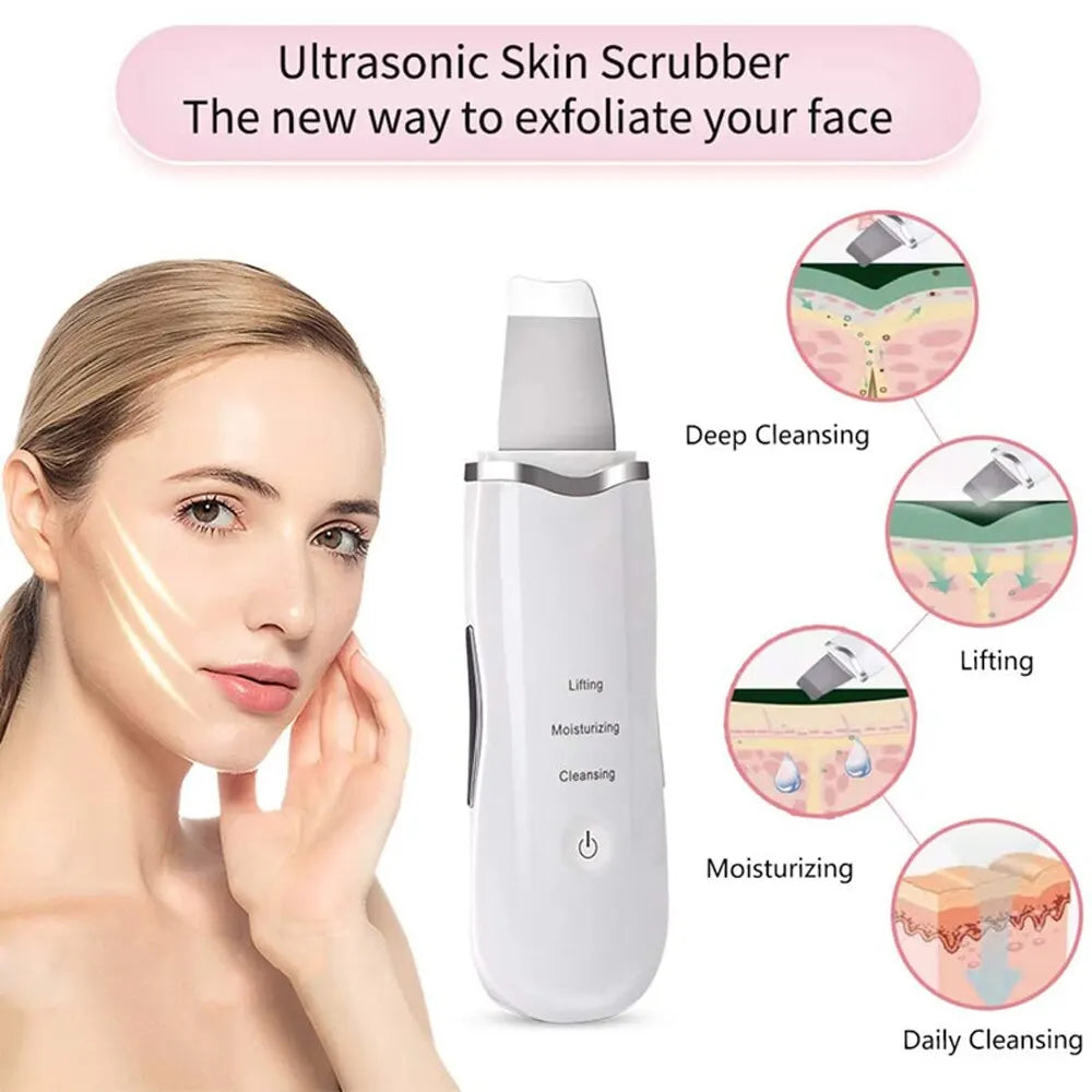 Skin Scrubber Deep Vibrate Facial Cleaner Shovel Spatula Not Ultrasonic Face Scrubber Pore Cleaner Facial Shovel Massager