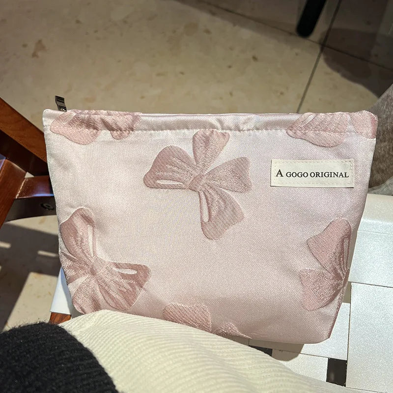 Makeup Bag Large Checkered Cosmetic Bag Capacity Travel Toiletry Bag Cute Makeup Brushes Aesthetic Accessories Storage Bag