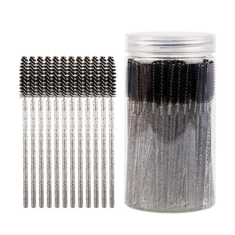 50Pcs Disposable Eyelash Extension Brushes Eyebrow Eye Lash Brush Spoolies Mascara Wands With Container Case Beauty Makeup Tools