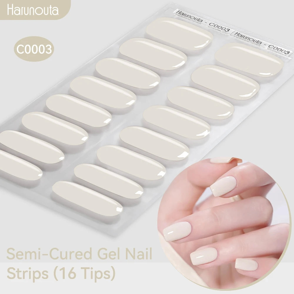 Gradient Auroras Semi Cured Gel Nail Strips Sparkly Shinning DIY Gel Polish Stickers for Nails Works with UV/LED Nail Lamps