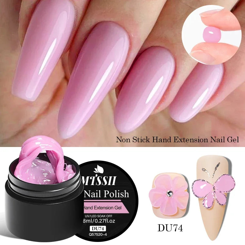 Clear Non-Stick Hand Extension Gel Nail Polish 3D Shaping/Sculpting/Carving UV/LED Gel Milky Jelly Hard Gel Manicure DIY Nails