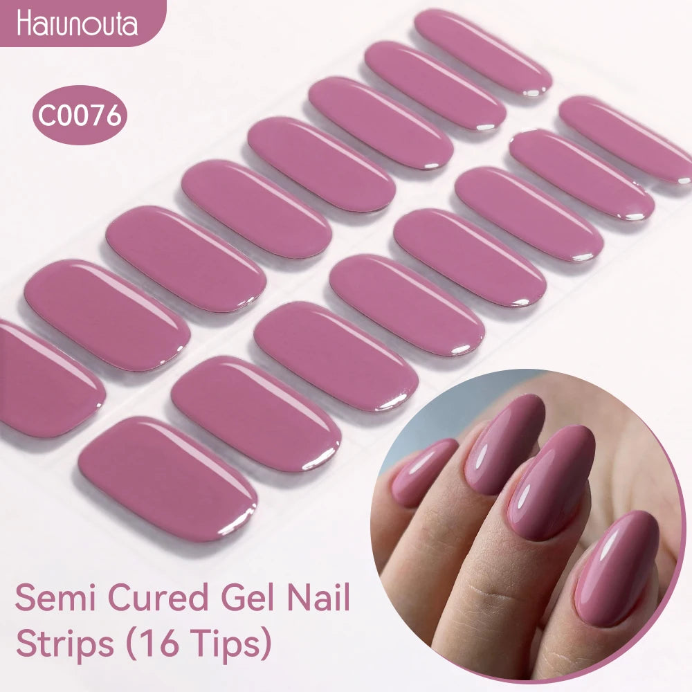 Gradient Auroras Semi Cured Gel Nail Strips Sparkly Shinning DIY Gel Polish Stickers for Nails Works with UV/LED Nail Lamps