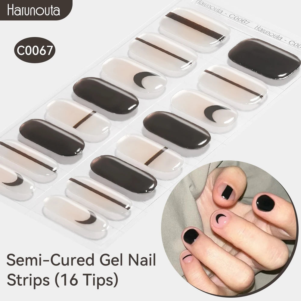 Gradient Auroras Semi Cured Gel Nail Strips Sparkly Shinning DIY Gel Polish Stickers for Nails Works with UV/LED Nail Lamps